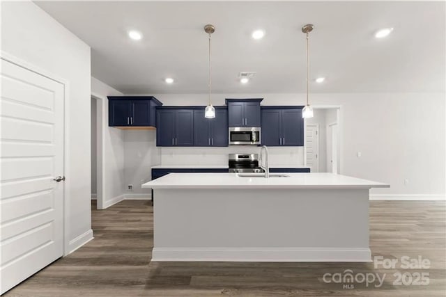 1469 Mocksville Hwy Unit 21, Statesville, NC 28625 - kitchen with appliances with stainless steel finishes, a sink, light countertops, baseboards, and recessed lighting