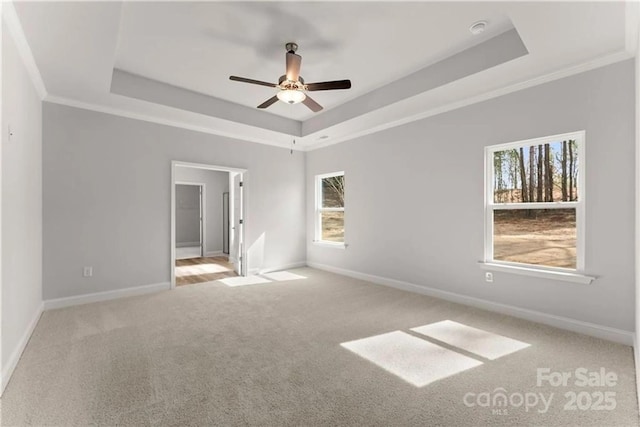 1469 Mocksville Hwy Unit 21, Statesville, NC 28625 - carpeted empty room with a raised ceiling, healthy amount of natural light, a ceiling fan, and ornamental molding