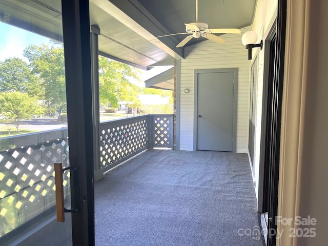5810 Harris Grove Ln, Charlotte, NC 28212 - unfurnished sunroom with a wealth of natural light and a ceiling fan