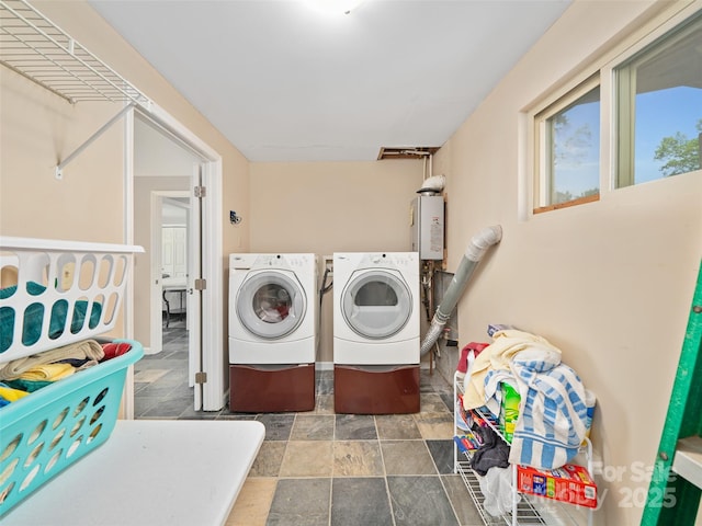 19 Old Patton Hill Rd, Swannanoa, NC 28778 - laundry room with independent washer and dryer and stone finish flooring