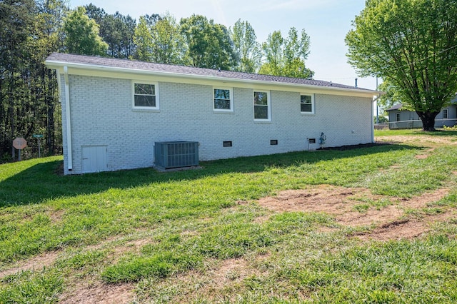 692 S Pink St, Cherryville, NC 28021 - back of house featuring a lawn, crawl space, cooling unit, and brick siding