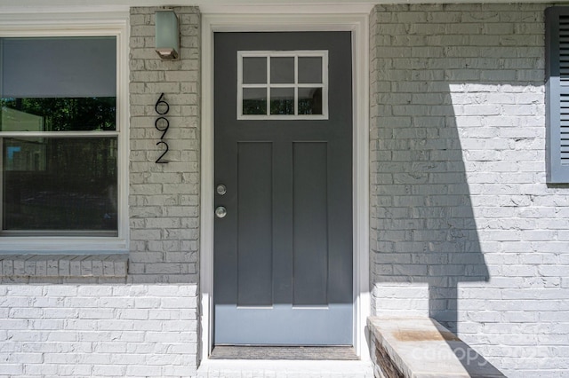 692 S Pink St, Cherryville, NC 28021 - property entrance featuring brick siding