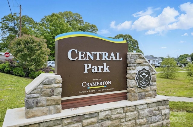 view of community sign