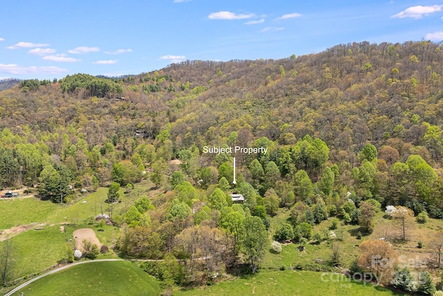 bird's eye view featuring a view of trees
