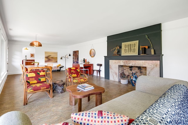 80 Sunset Dr, Marshall, NC 28753 - living area featuring a fireplace