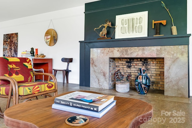 80 Sunset Dr, Marshall, NC 28753 - living room featuring a fireplace