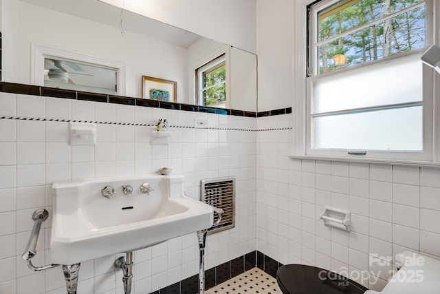 80 Sunset Dr, Marshall, NC 28753 - bathroom featuring tile walls and a sink