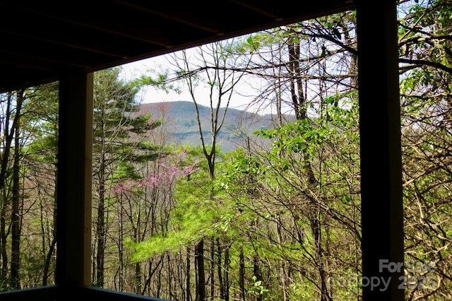 exterior details featuring a mountain view