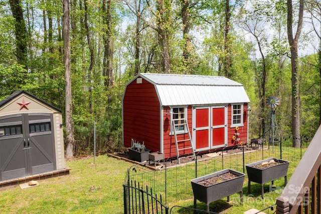 view of shed