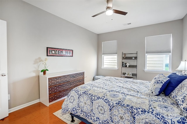 13610 Aldenbrook Dr, Huntersville, NC 28078 - bedroom with wood finished floors, baseboards, and a ceiling fan