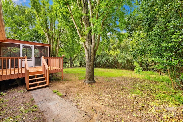 1204 Meadowood Dr, Shelby, NC 28150 - view of yard with a wooden deck