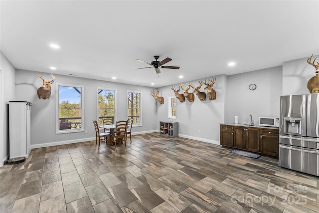 44 Sycamore Dr, Nebo, NC 28761 - interior space featuring recessed lighting, baseboards, and ceiling fan