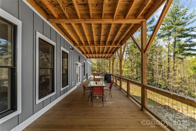 44 Sycamore Dr, Nebo, NC 28761 - wooden terrace featuring outdoor dining area