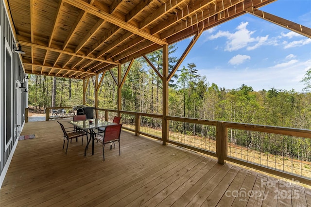 44 Sycamore Dr, Nebo, NC 28761 - deck with a wooded view and outdoor dining space