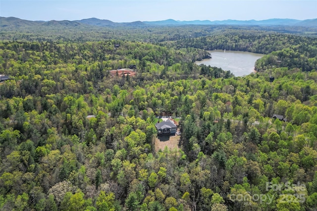 44 Sycamore Dr, Nebo, NC 28761 - drone / aerial view featuring a forest view and a water and mountain view