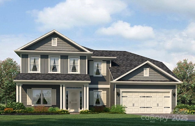 1465 Mocksville Hwy Unit 20, Statesville, NC 28625 - view of front of property featuring a shingled roof, a garage, and a front yard