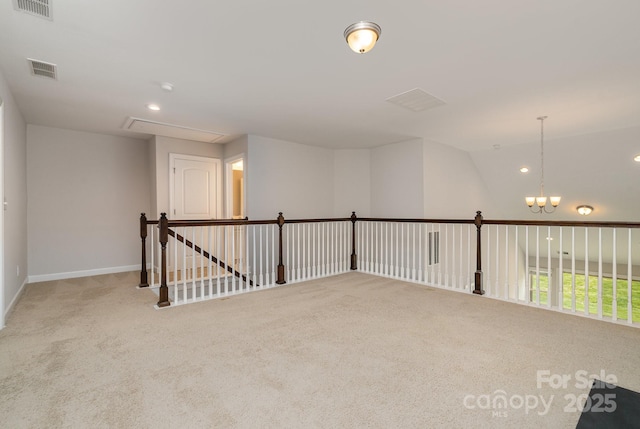 5684 Garrow Glen Rd Unit 96, Charlotte, NC 28278 - carpeted spare room with attic access, recessed lighting, visible vents, and baseboards