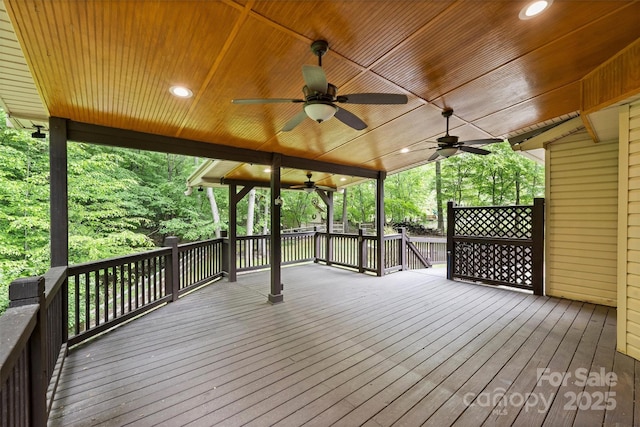 7067 Rocky Falls Rd, Charlotte, NC 28211 - deck featuring ceiling fan