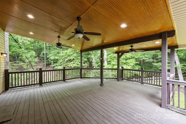 7067 Rocky Falls Rd, Charlotte, NC 28211 - wooden deck featuring a ceiling fan