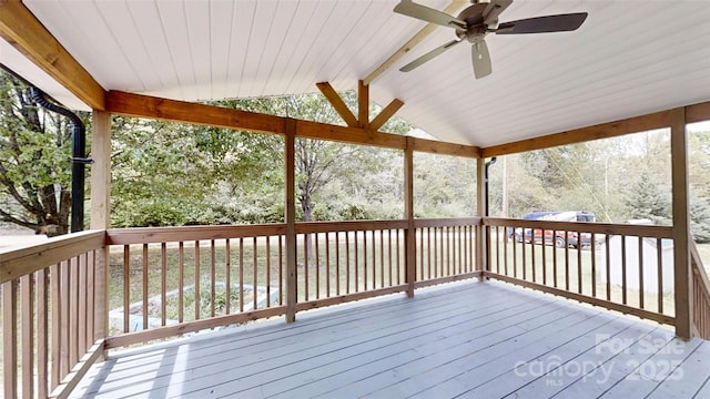 deck featuring a ceiling fan