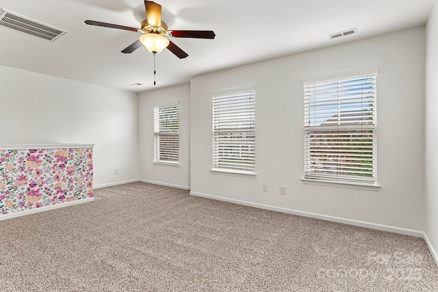 1617 Post Ct, Gastonia, NC 28054 - carpeted spare room featuring baseboards, visible vents, and ceiling fan