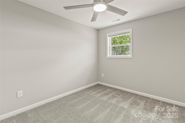 109 W Poplar St, Stanley, NC 28164 - carpeted empty room featuring visible vents, a ceiling fan, and baseboards