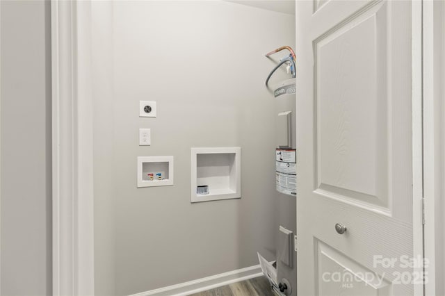 109 W Poplar St, Stanley, NC 28164 - laundry room with wood finished floors, washer hookup, laundry area, and hookup for an electric dryer