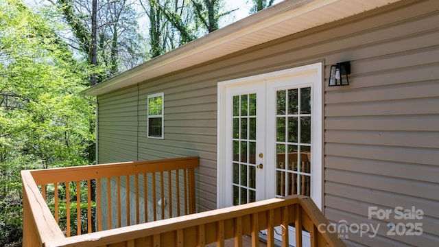 deck featuring french doors