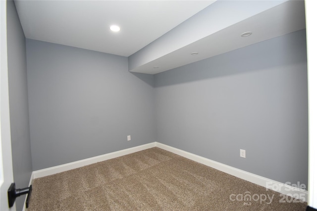 6519 Pargo Rd, Charlotte, NC 28216 - finished basement with baseboards, recessed lighting, and carpet