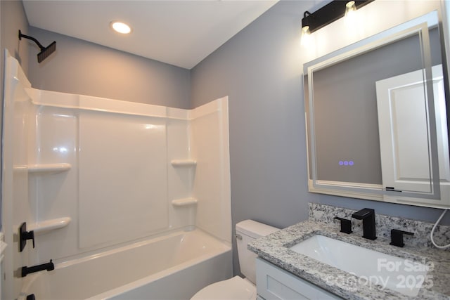 6519 Pargo Rd, Charlotte, NC 28216 - bathroom featuring vanity, shower / tub combination, and toilet