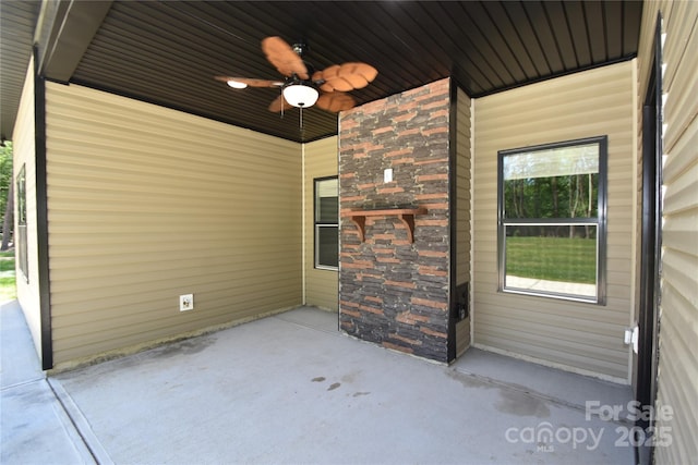 6519 Pargo Rd, Charlotte, NC 28216 - view of patio featuring a ceiling fan