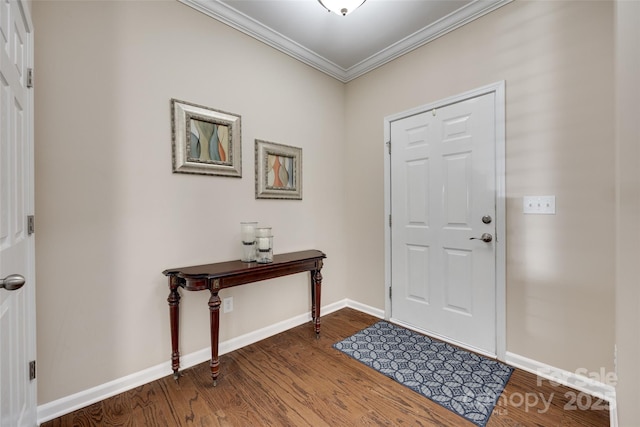 985 Angelica Ln, Tega Cay, SC 29708 - entrance foyer with baseboards, ornamental molding, and wood finished floors