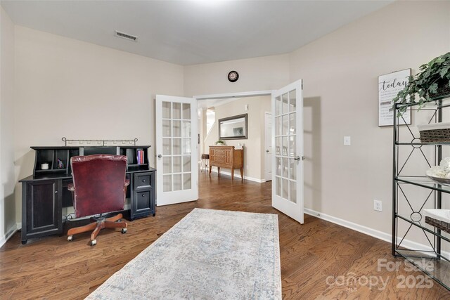 985 Angelica Ln, Tega Cay, SC 29708 - office space featuring french doors, wood finished floors, and visible vents