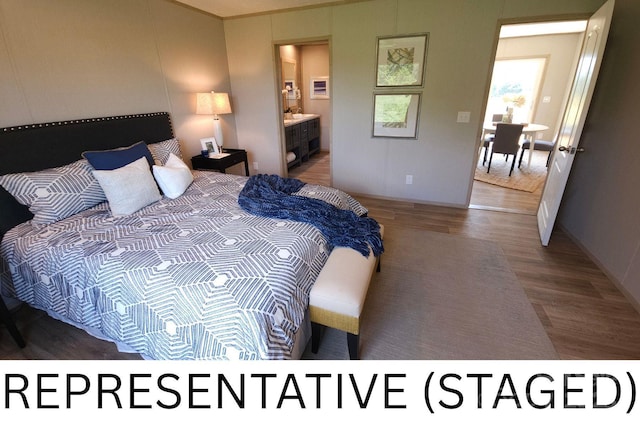5989 Kaylas Ridge Rd, Connelly Springs, NC 28612 - bedroom featuring wood finished floors and ensuite bathroom