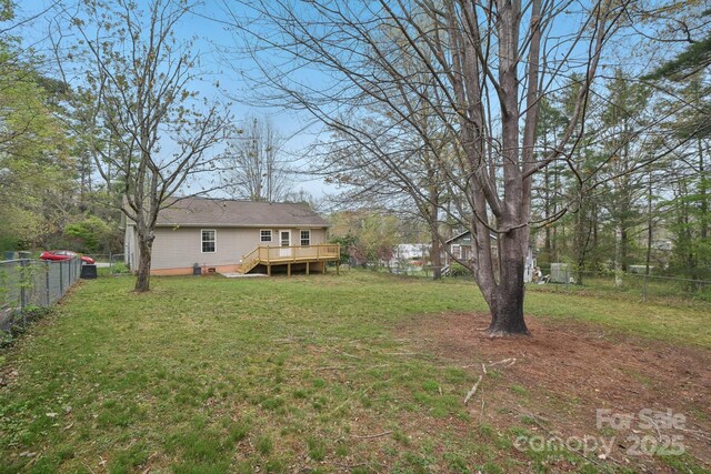 510 Laurel St, Hendersonville, NC 28792 - view of yard with a fenced backyard and a wooden deck