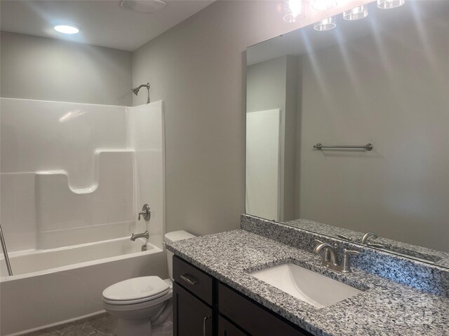 58 Simpson Rd, Pageland, SC 29728 - bathroom with vanity, toilet, and  shower combination