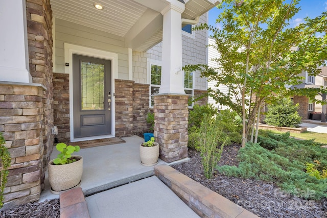 15127 Oleander Dr, Charlotte, NC 28278 - view of exterior entry featuring stone siding
