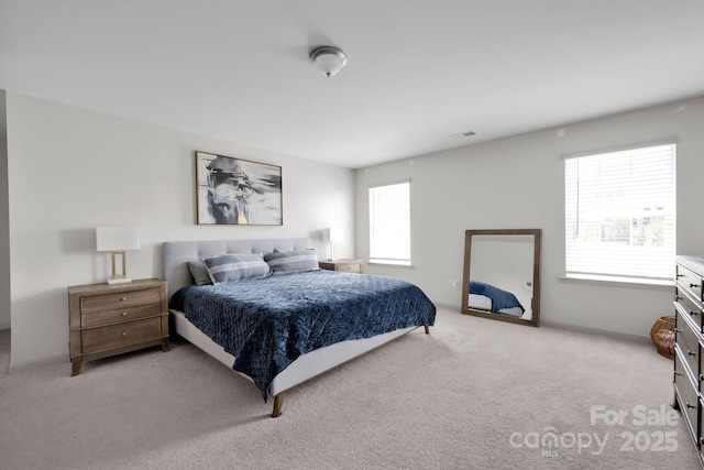 15127 Oleander Dr, Charlotte, NC 28278 - bedroom with light carpet, baseboards, and visible vents