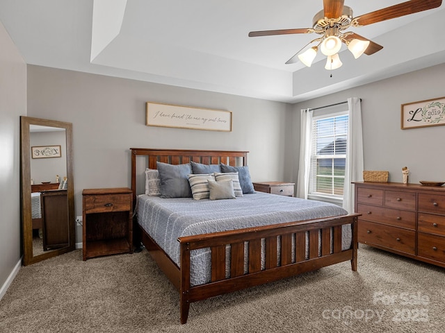 218 Little Man Dr, Boiling Springs, SC 29316 - carpeted bedroom with a tray ceiling and ceiling fan