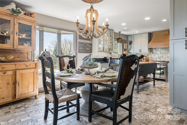 704 Fleetwood Plz, Hendersonville, NC 28739 - dining area featuring a chandelier and recessed lighting