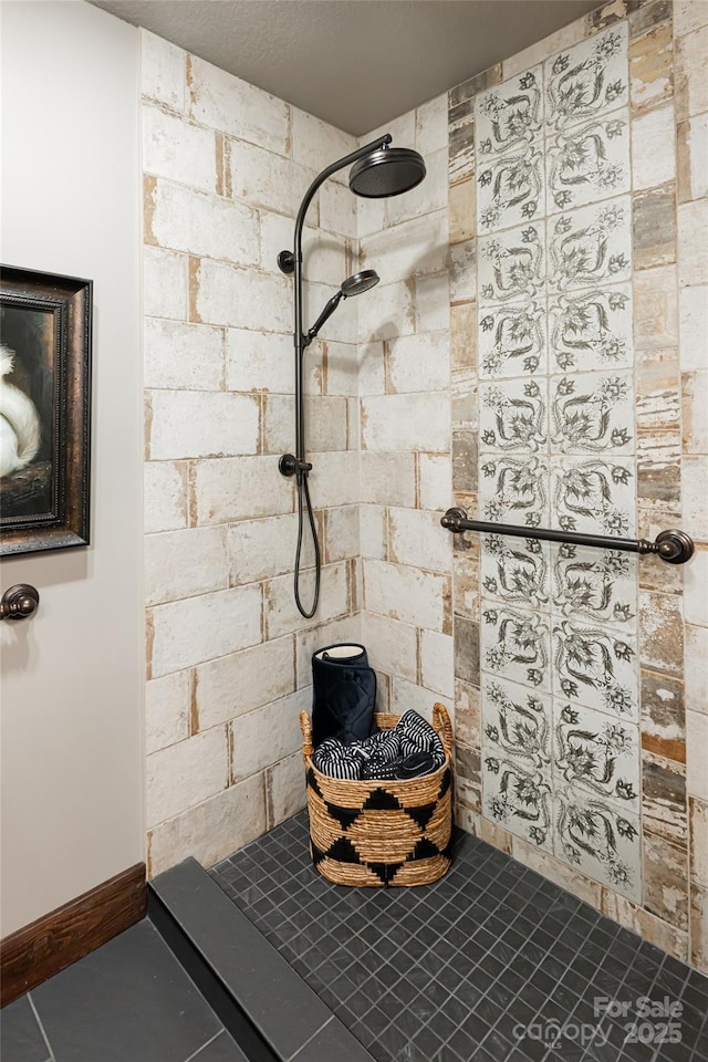 704 Fleetwood Plz, Hendersonville, NC 28739 - full bathroom with a tile shower and tile patterned flooring
