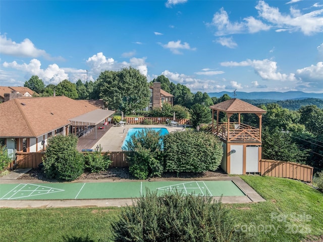 704 Fleetwood Plz, Hendersonville, NC 28739 - view of community featuring shuffleboard and a gazebo