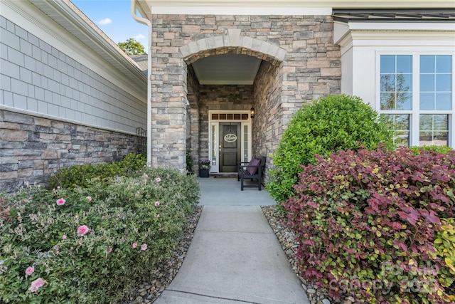 4012 Brandywine Ter, Lancaster, SC 29720 - doorway to property with stone siding