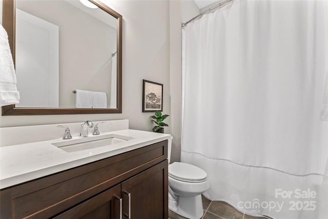 4012 Brandywine Ter, Lancaster, SC 29720 - full bath with toilet, tile patterned floors, vanity, and a shower with shower curtain