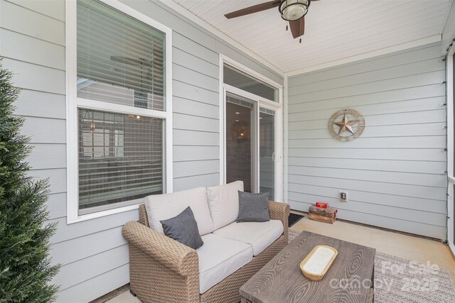 3028 Quinebaug Rd, Fort Mill, SC 29715 - sunroom / solarium featuring a ceiling fan and an outdoor living space