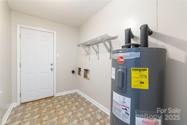 utility room featuring electric water heater