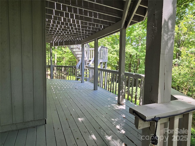 124 Cardinal Rd, Lake Lure, NC 28746 - wooden terrace featuring stairway