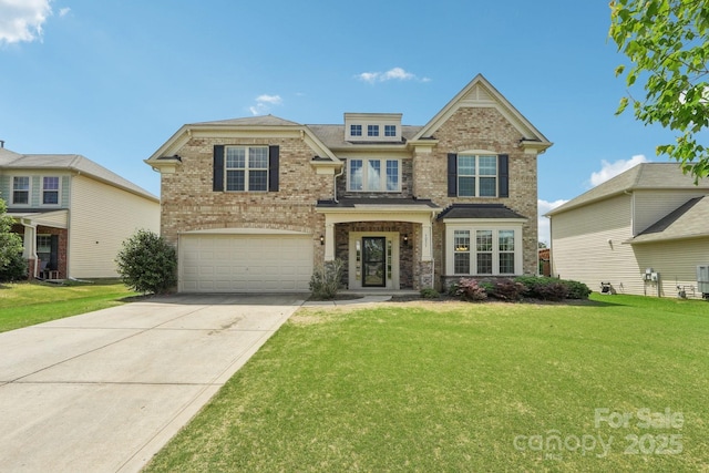 5037 Nighthawk Dr, Fort Mill, SC 29707 - craftsman-style home with brick siding, a garage, and a front yard