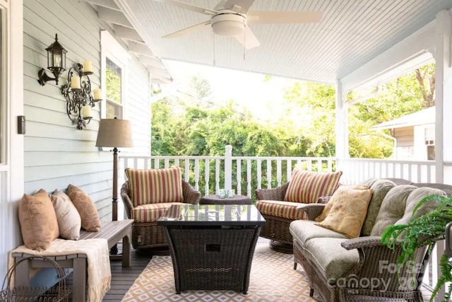 88 S Main St, Weaverville, NC 28787 - exterior space featuring outdoor lounge area and a ceiling fan