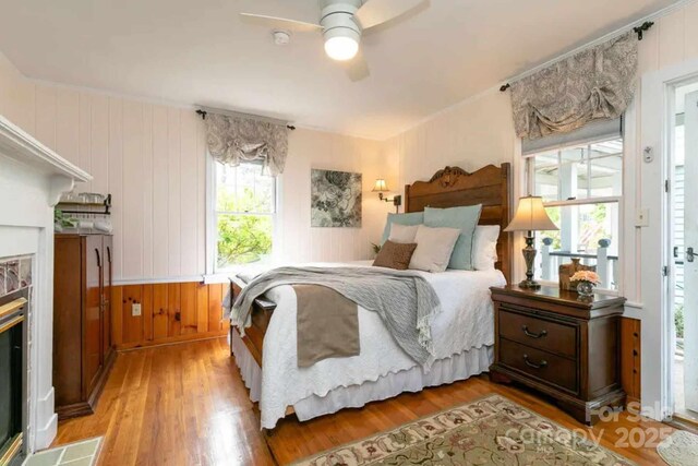 88 S Main St, Weaverville, NC 28787 - bedroom with ceiling fan and light wood finished floors